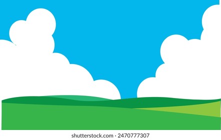 Illustration of summer meadow and thunderclouds