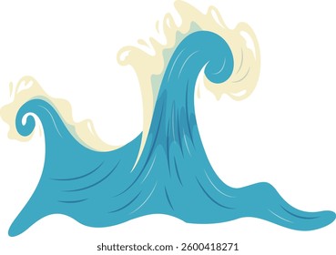 Illustration of Summer Ocean Waves. Vector Graphic in Abstract Design.