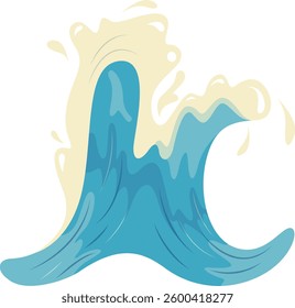 Illustration of Summer Ocean Waves. Vector Graphic in Abstract Design.