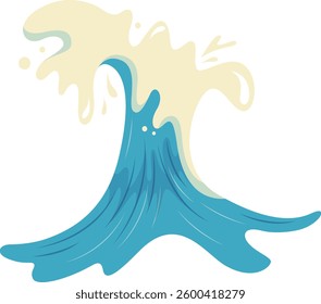 Illustration of Summer Ocean Waves. Vector Graphic in Abstract Design.