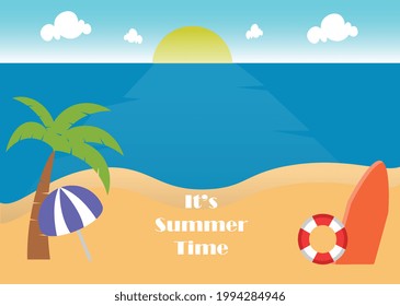 illustration of summer on the beach