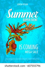 illustration of Summer Party poster design