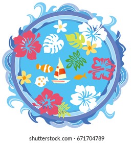 Illustration of a summer resort