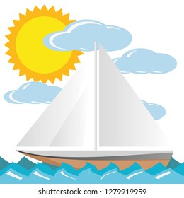 Illustration Summer Sailing for the creative use in graphic design