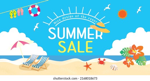Illustration of summer sea resort