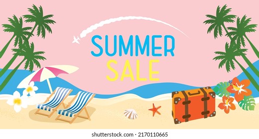Illustration of summer sea resort