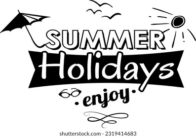 illustration of summer season with words. summer season illustration design with words