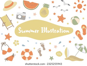 Ilustración de un verano : establecer