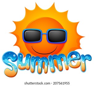 Illustration of a summer sunglasses on a white background