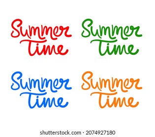 illustration of the summer time concept colorful calligraphy and lettering