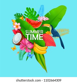 illustration of Summer Time poster design
