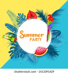 illustration of Summer time poster wallpaper for fun party invitation banner template