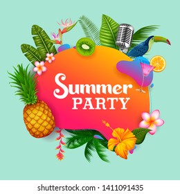 illustration of Summer time poster wallpaper for fun party invitation banner template