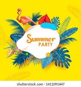illustration of Summer time poster wallpaper for fun party invitation banner template