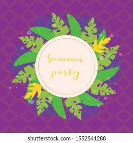 Illustration of Summer time poster wallpaper for fun party invitation banner template