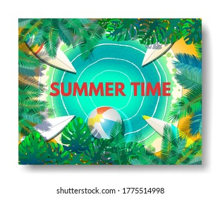 illustration of Summer time poster wallpaper for fun party invitation banner template.