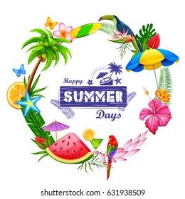 illustration of Summer time poster wallpaper for fun party invitation banner template