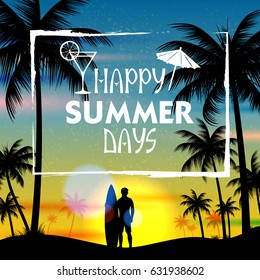 illustration of Summer time poster wallpaper for fun party invitation banner template