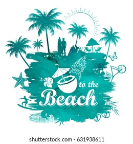 Illustration der Sommerzeit-Poster-Wallpaper für lustige Party-Einladung Banner-Vorlage
