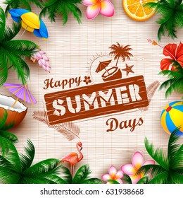 Illustration Of Summer Time Poster Wallpaper For Fun Party Invitation Banner Template