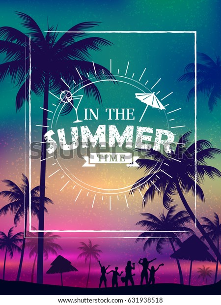 Illustration Summer Time Poster Wallpaper Fun Stock Vector (Royalty ...