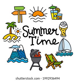 illustration of the summer time and travel concept icon