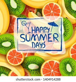 illustration of Summer time tropical poster wallpaper for fun party invitation banner template