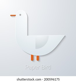 Illustration of Summer Travel Paper Seagull Bird flat vector icon