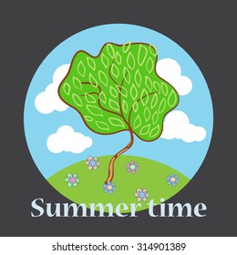 Illustration of summer tree