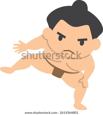 Illustration of a sumo wrestler doing sumo squats