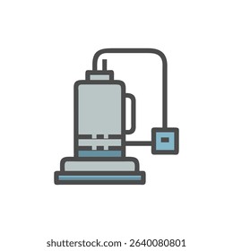 Illustration of sump pump in flat design with detail