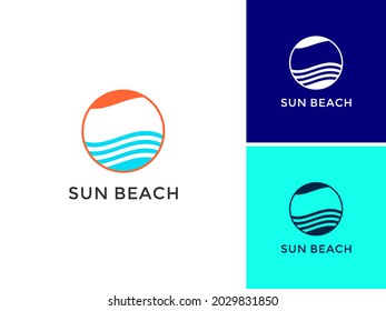MODERNER DESIGN-VEKTOR FÜR ILLUSTRATION SUN BEACH LOGO