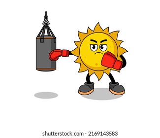 Illustration of sun boxer , character design