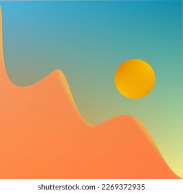 Illustration of Sun in a desert