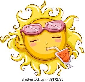 Illustration of the Sun Drinking from a Glass