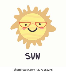 ilustración sun con estilo de dibujo de cara a mano