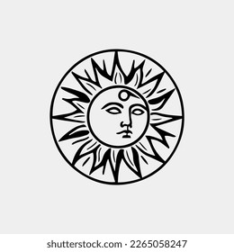 illustration of a sun god