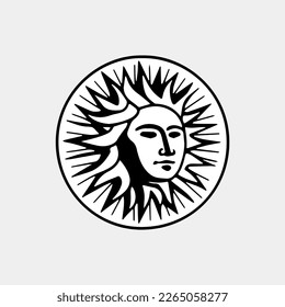 illustration of a sun god