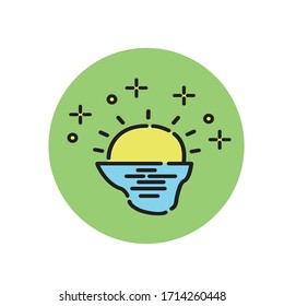 illustration of the sun in the high seas