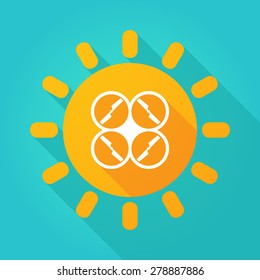 Illustration of a sun icon with a drone