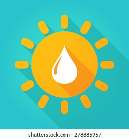 Illustration of a sun icon with a fuel drop