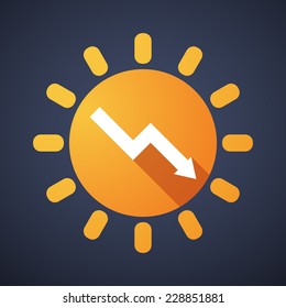 Illustration of a sun icon with a graph