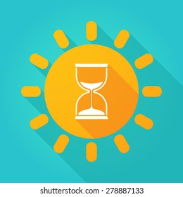 Illustration of a sun icon with a sand clock