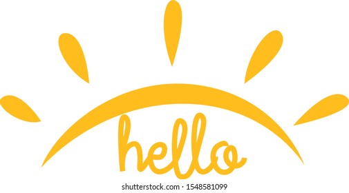 illustration of sun icon, sticker,tshirt print, vector illustration