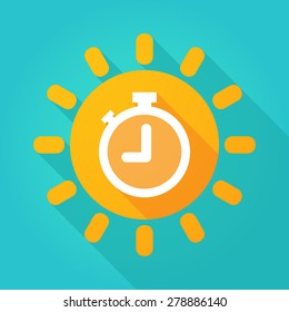 Illustration of a sun icon with a timer