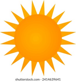 Illustration of a sun. Sun icon, vector illustration