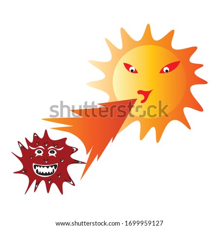 illustration of the sun killing the corona virus. vector design