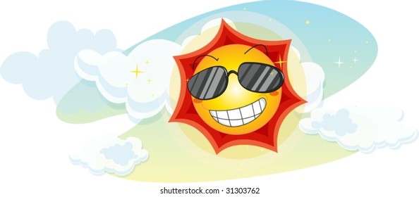 illustration of sun on blue sky