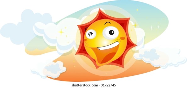 Ilustração do sol no branco