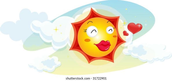 Illustration of sun on white